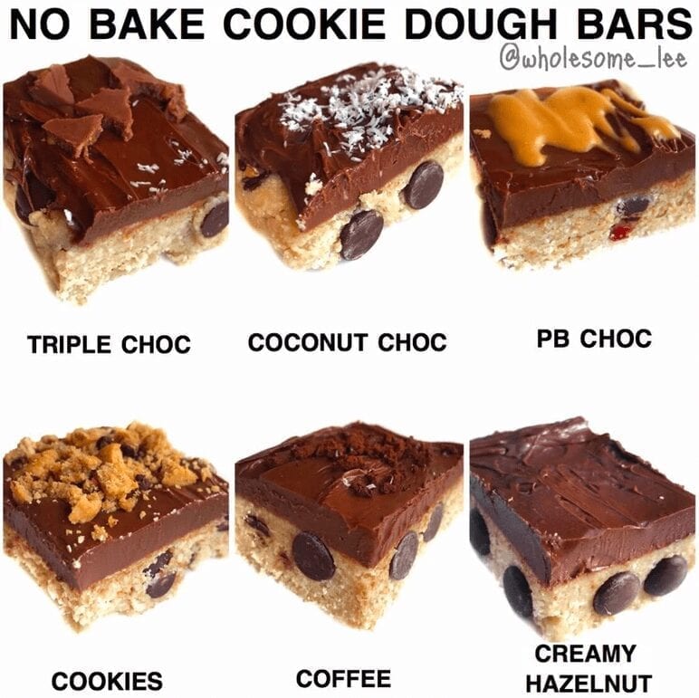 No Bake Cookie Dough Bars