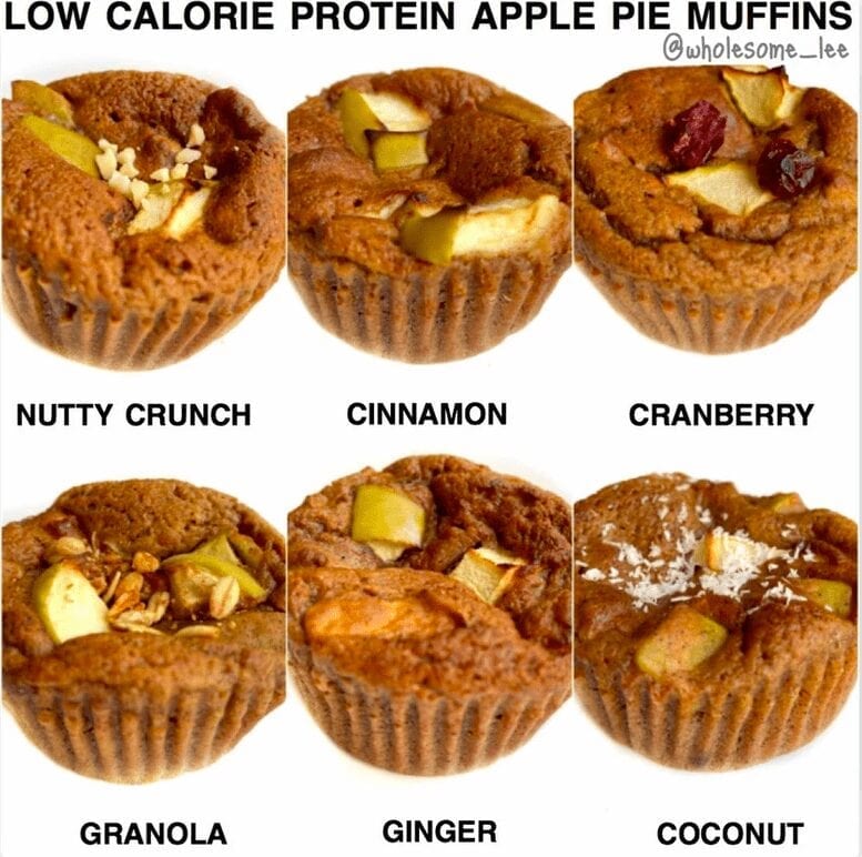 Low Calorie Protein Apple Pie Muffins