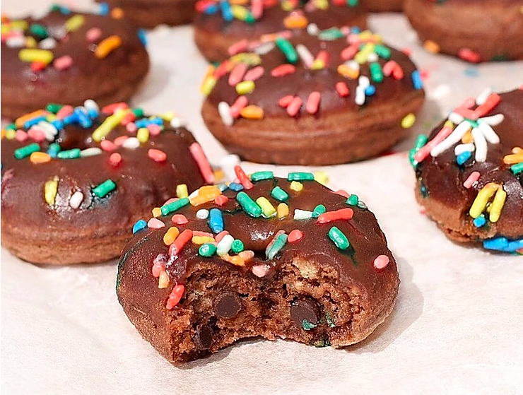 Healthy Double Chocolate Sprinkle Donuts