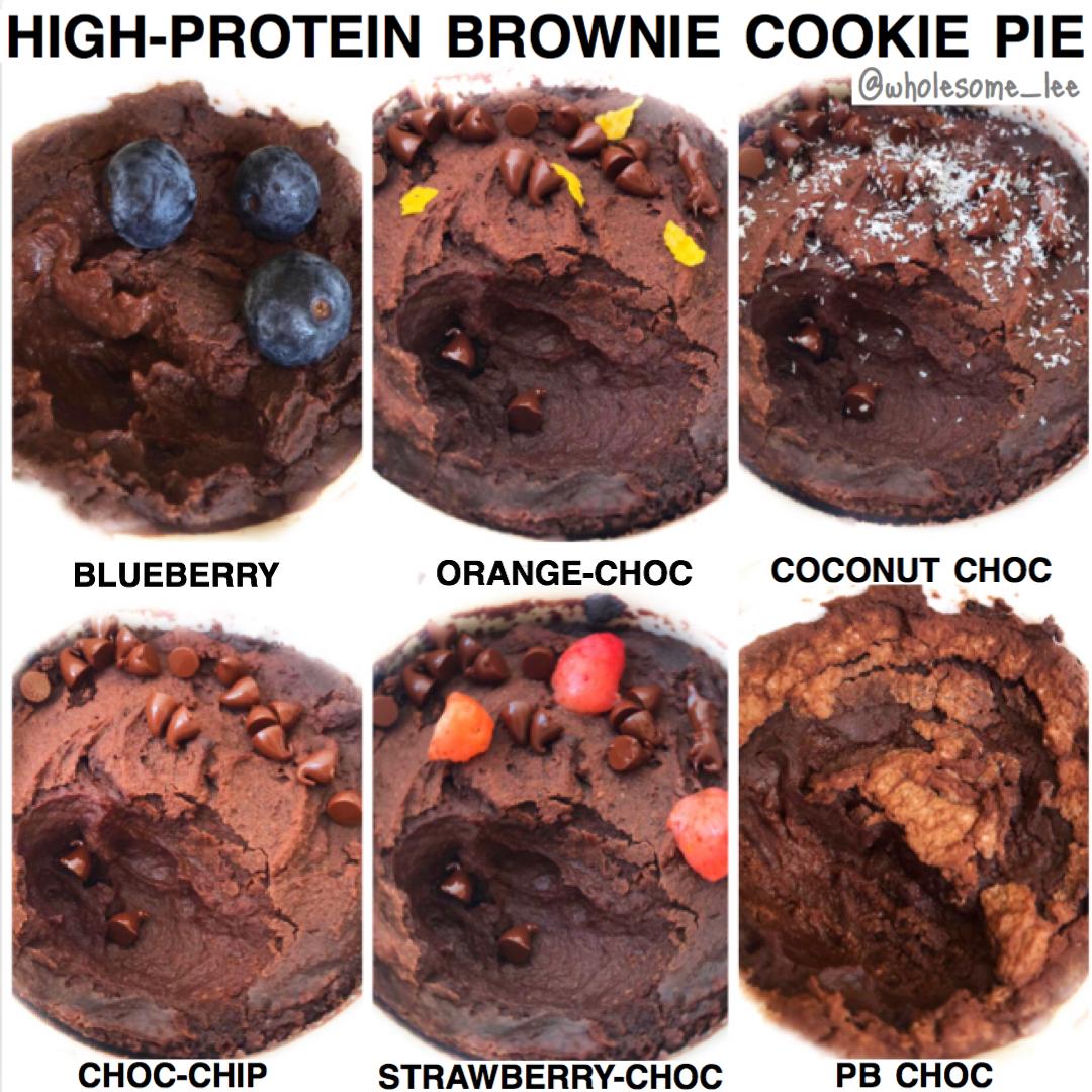 High-Protein Brownie Chocolate Cookie Pie