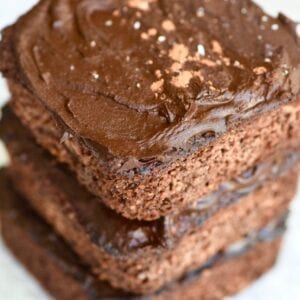 Trio of frosted zucchini brownies