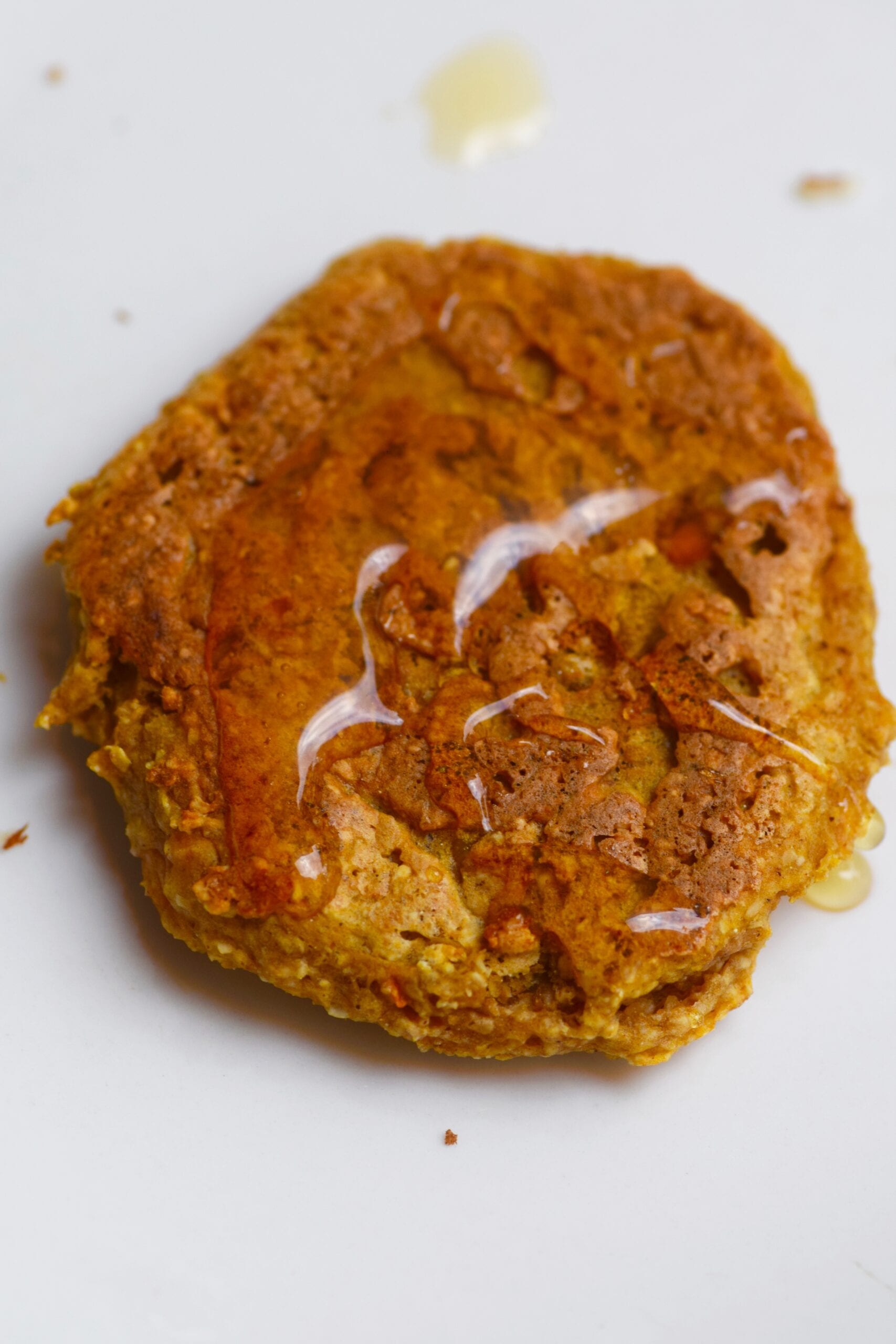 Pumpkin protein pancake with honey and cinnamon