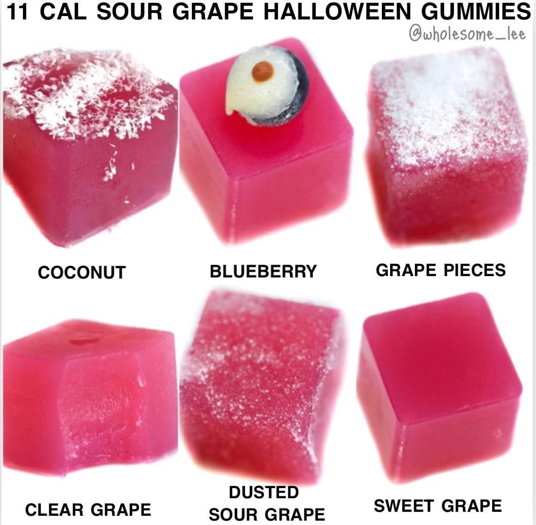 3 Ingredient Halloween Sour Grape Gummy bears