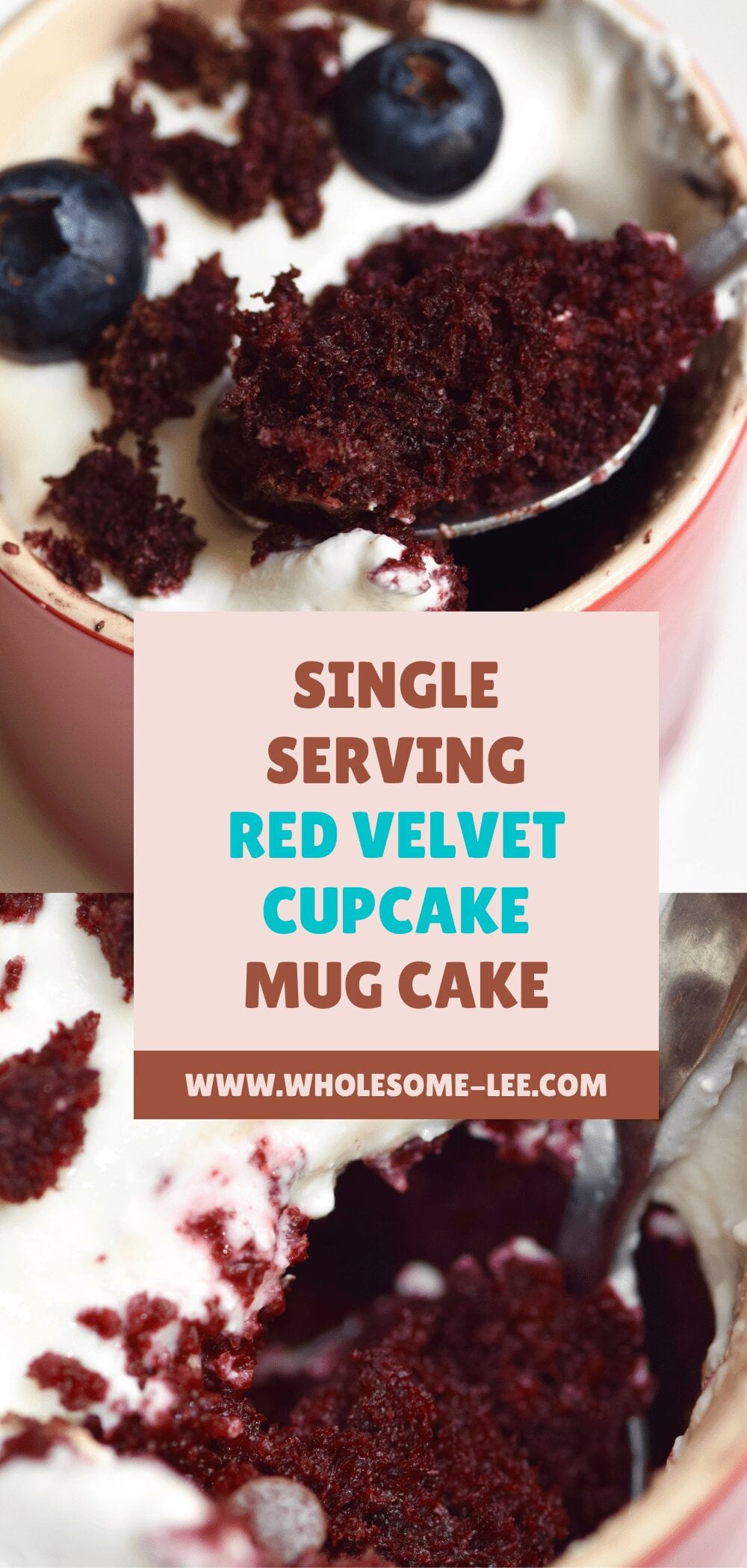 Single serving red velvet mug cake 