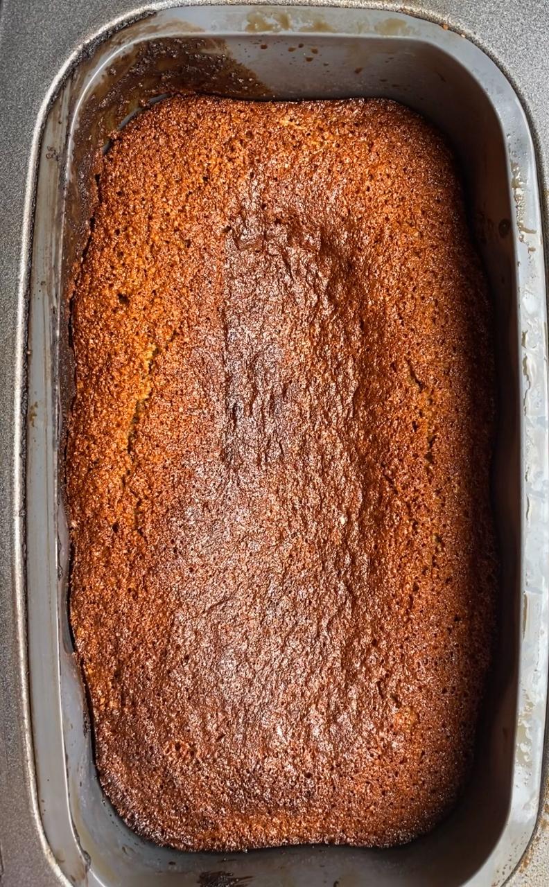 baking the gingerbread loaf