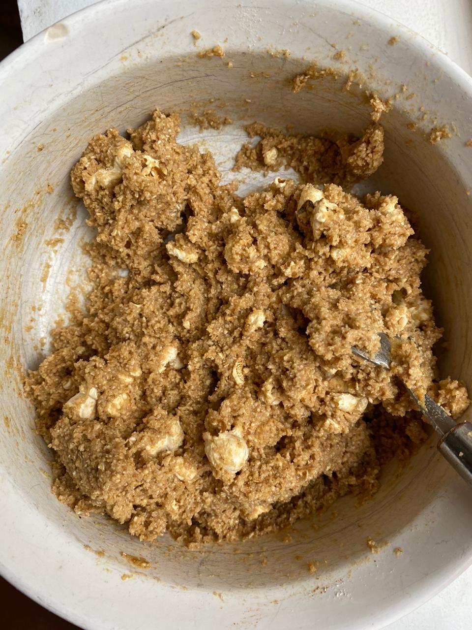 mixing ingredients for the easy christmas cookies