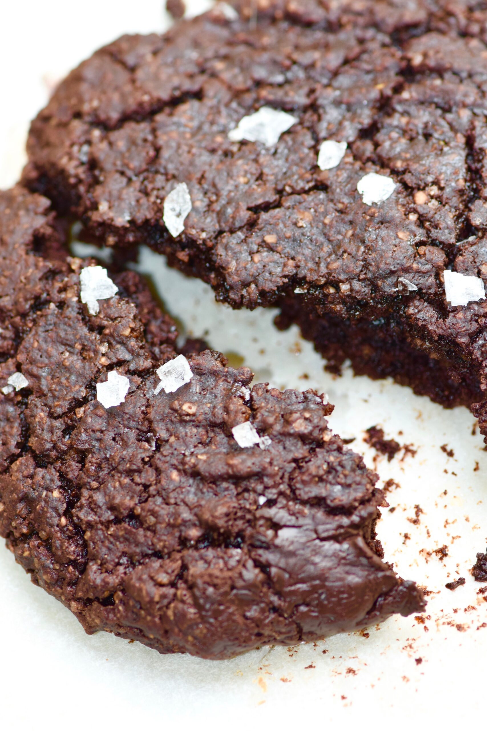 Dark Chocolate Ultimate Fudgy Brownie Cookie with sea salt