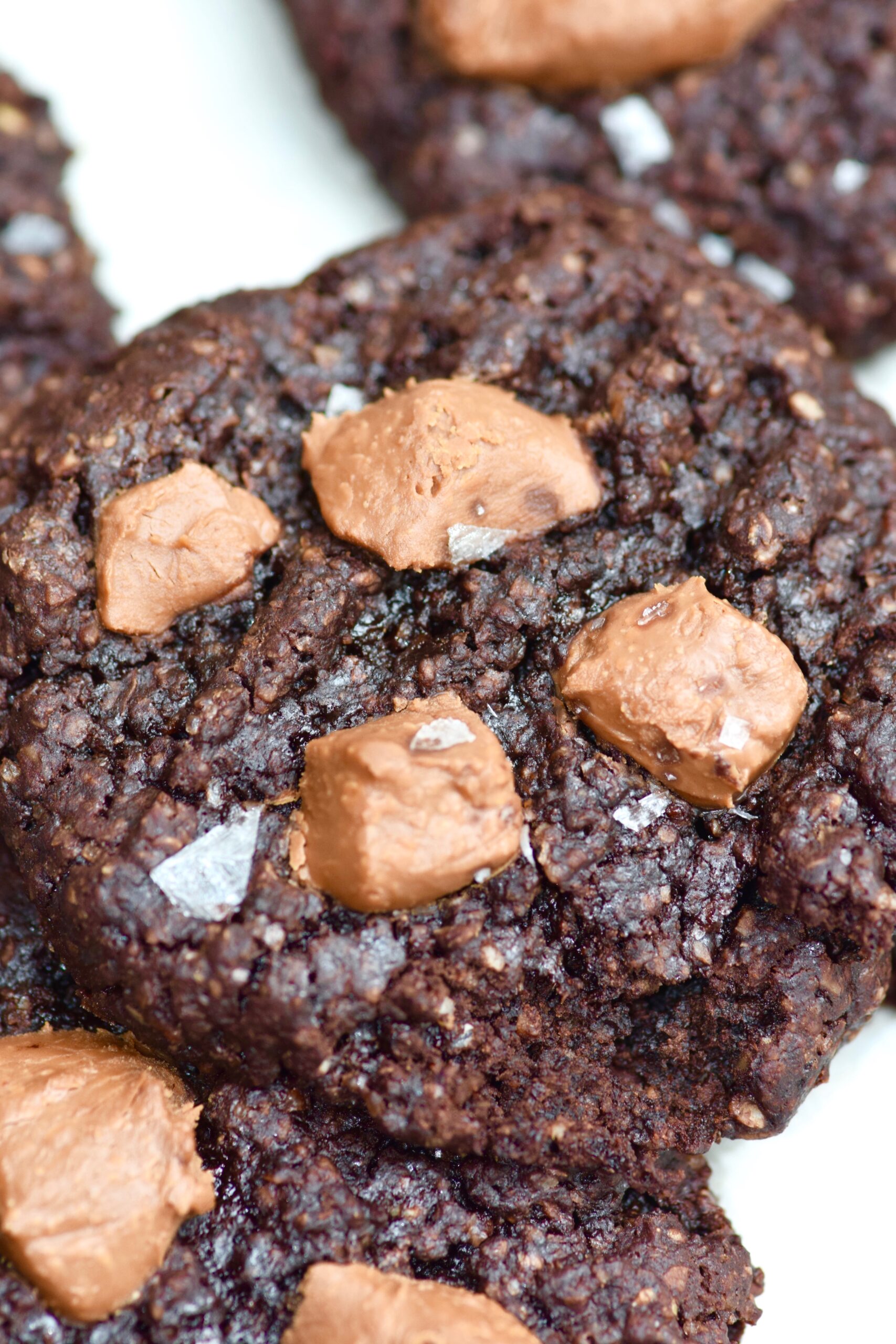 Ultimate Fudgy Brownie Cookies with chocolate chips and sea salt