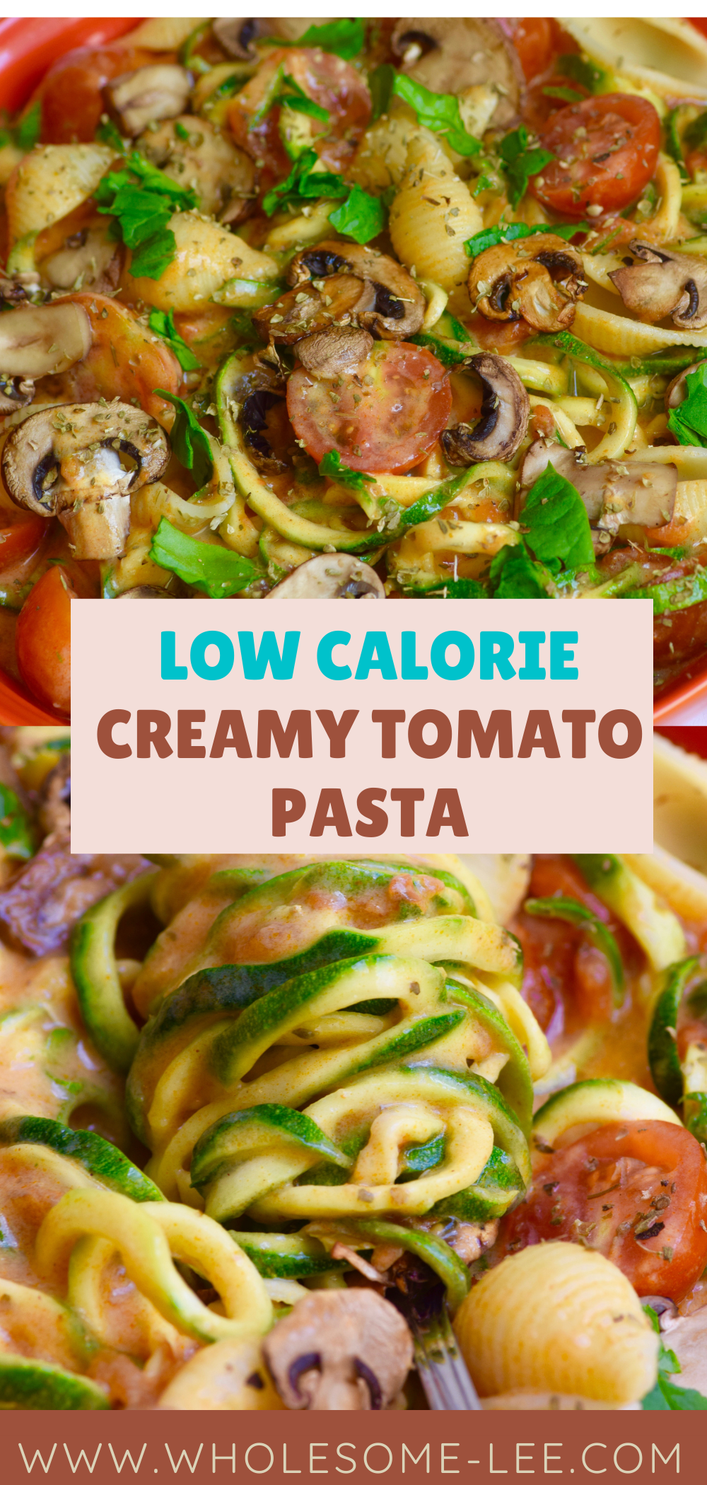 Low calorie creamy tomato pasta