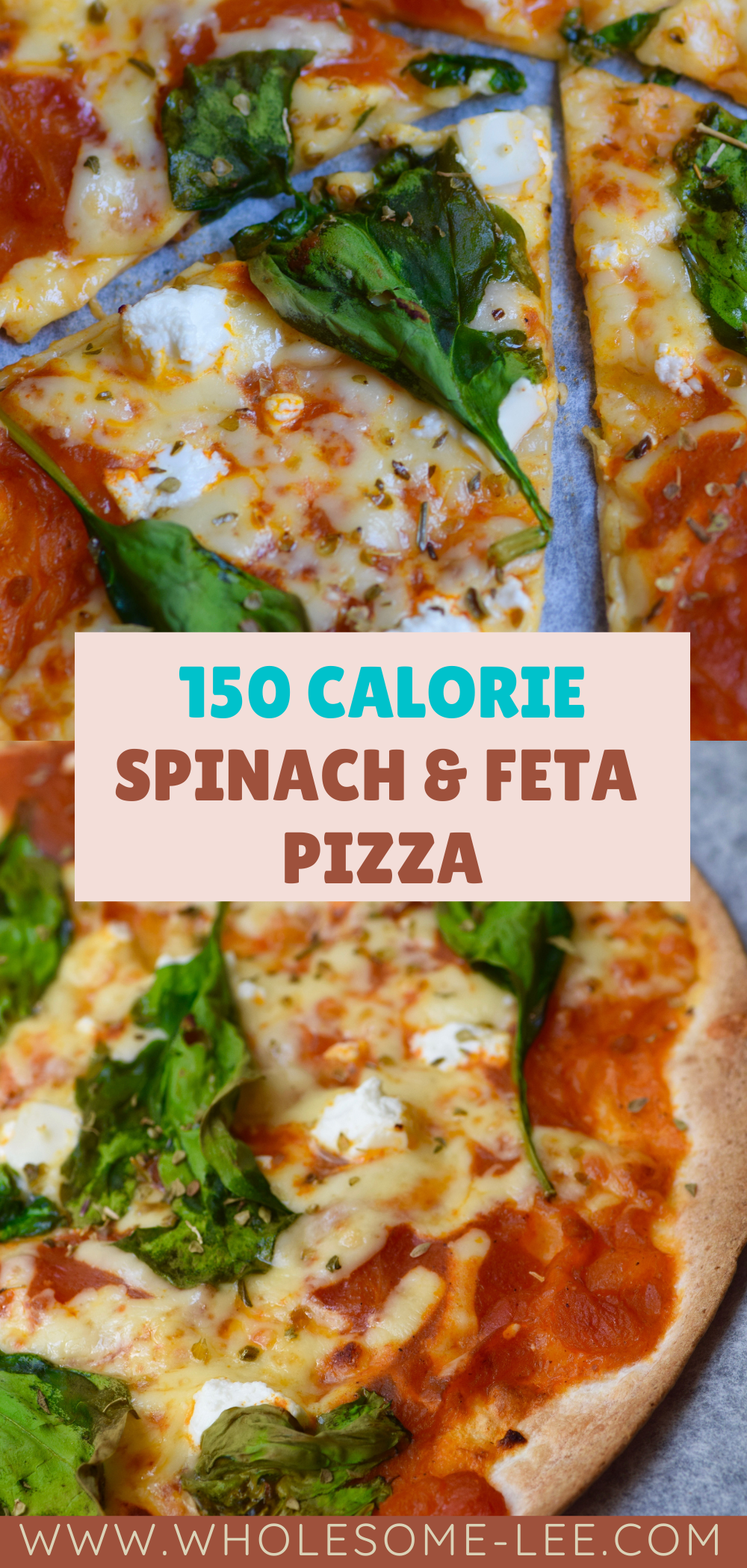 150 calorie spinach and feta pizza