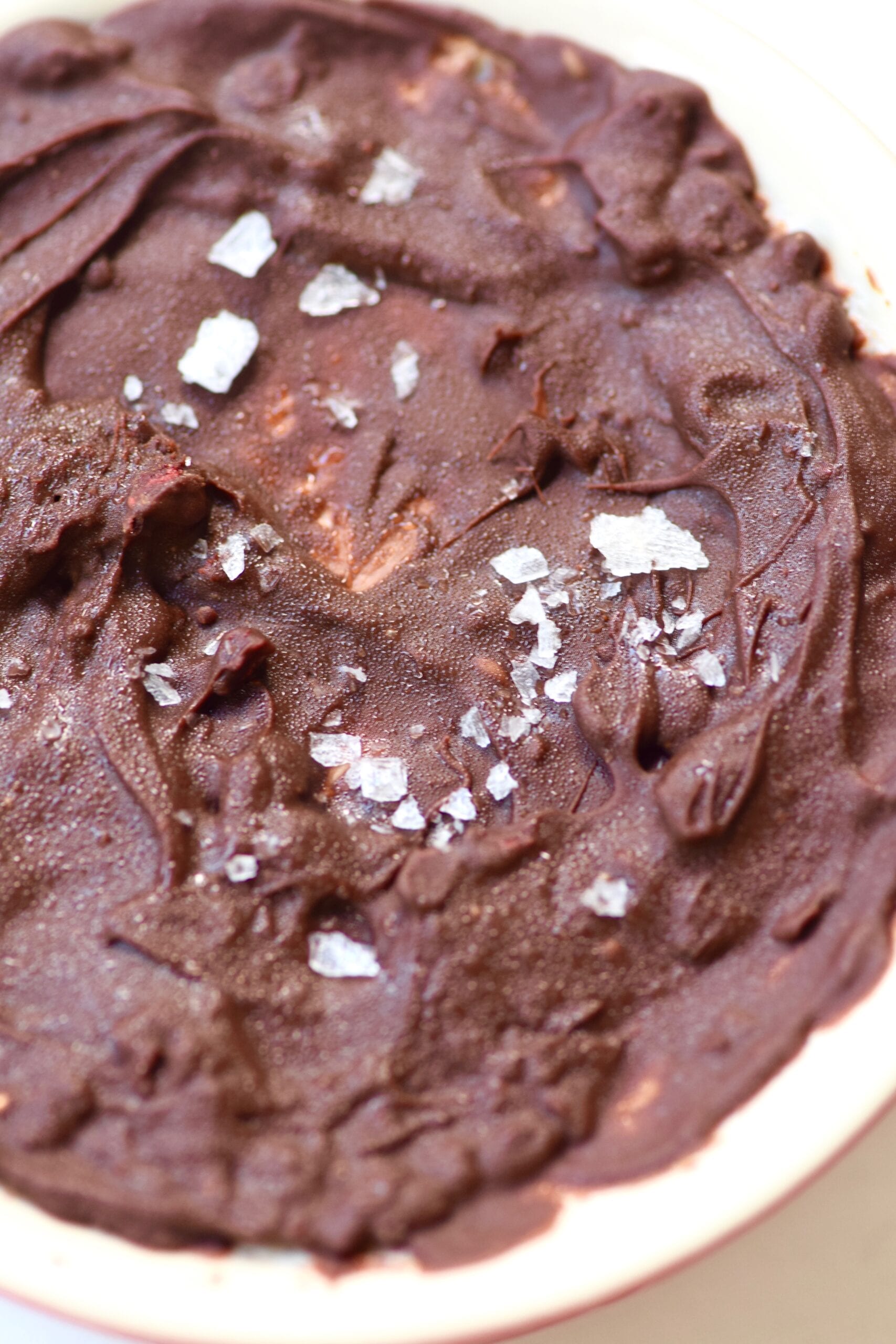 Dark chooclate sea salt no bake chocolate protein cheesecake