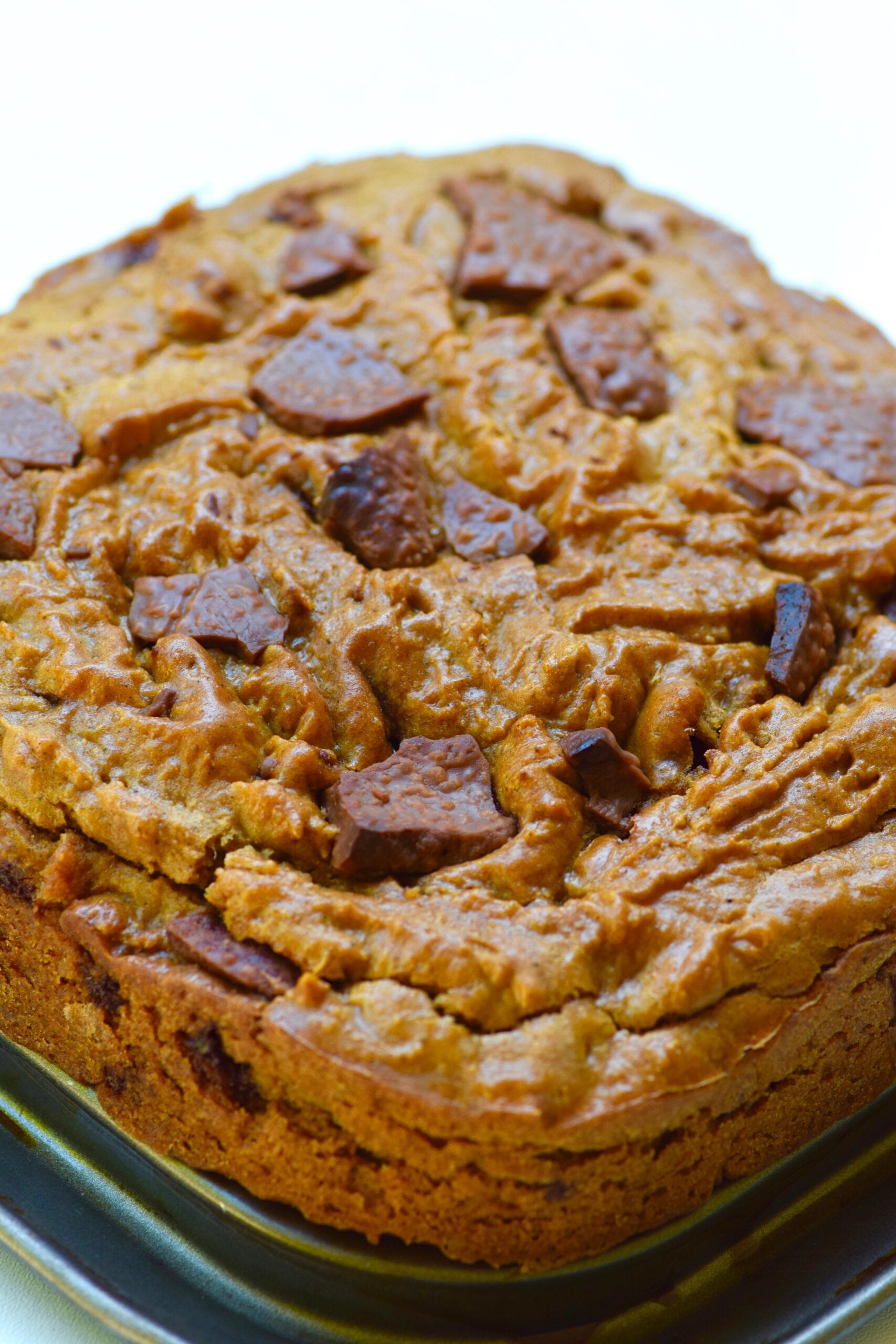 Low Carb Protein Cookie Dough Bread with milk chocolate chunks