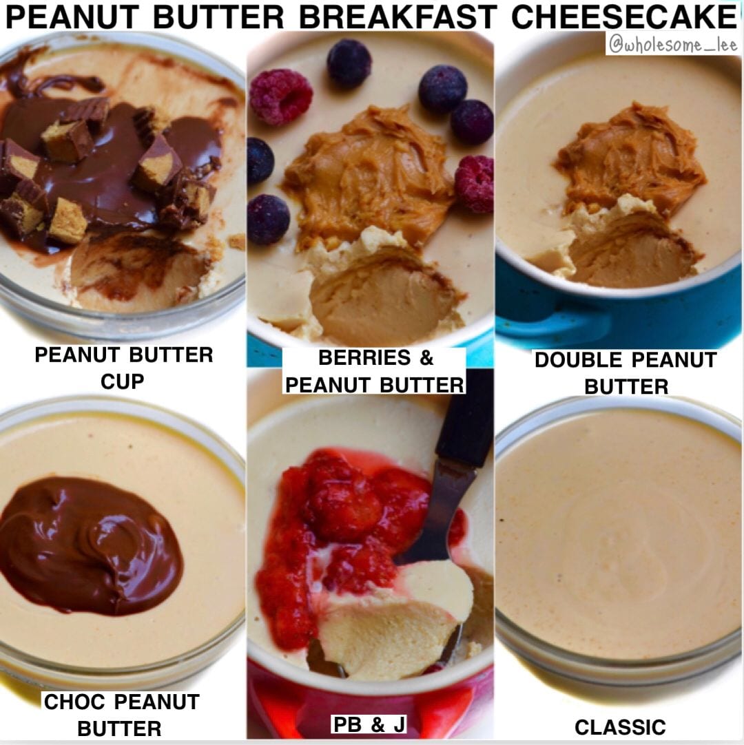 No Bake Peanut Butter Breakfast Cheesecake