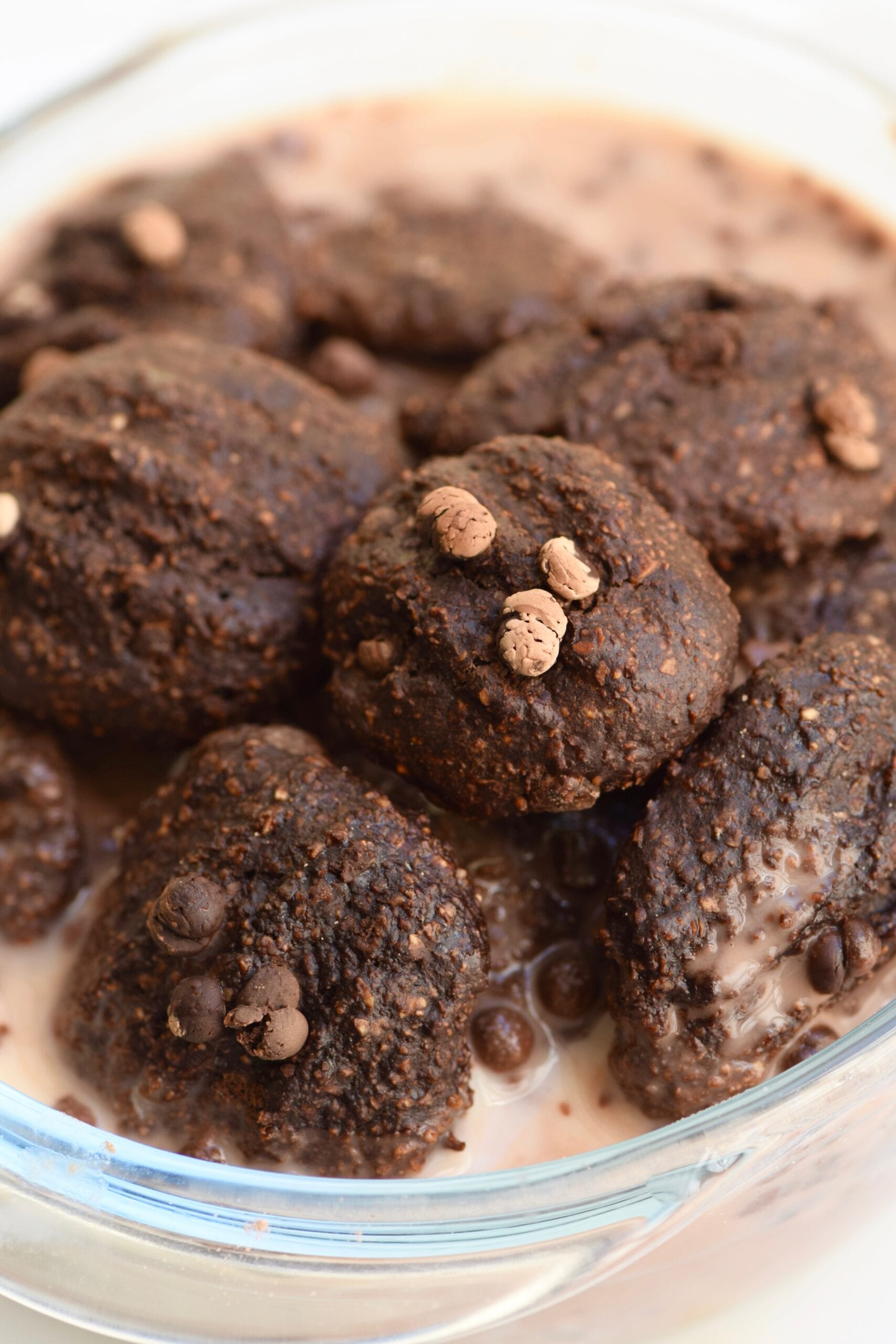 Double Chocolate brownie cookie cereal with chocolate milk