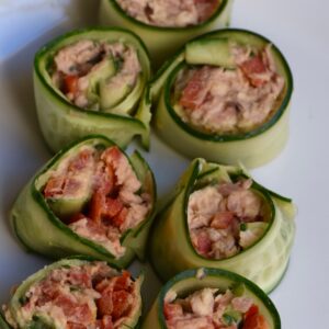 Low carb cucumber sushi rolls