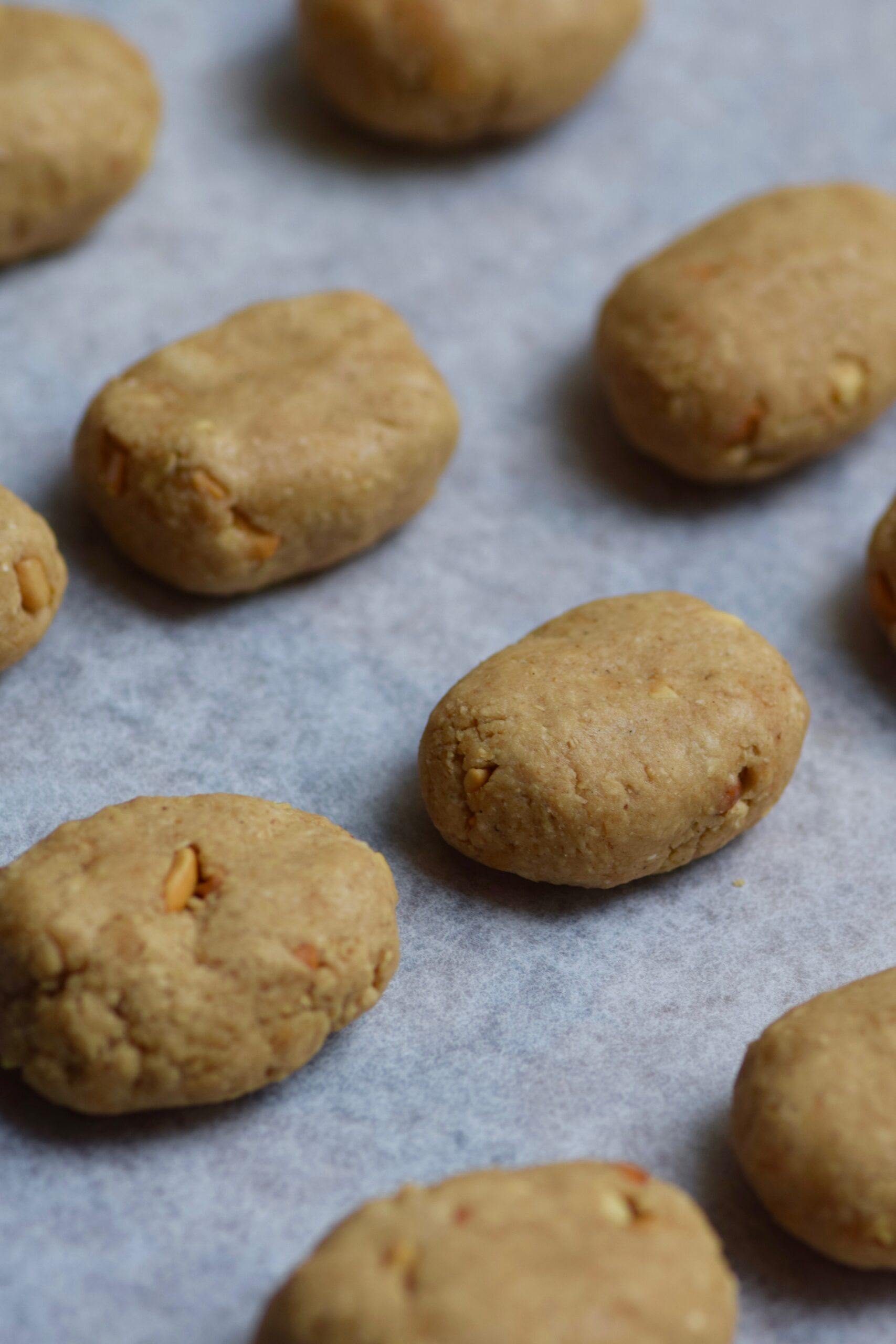 Rolling dough for the peanut butter protein bars