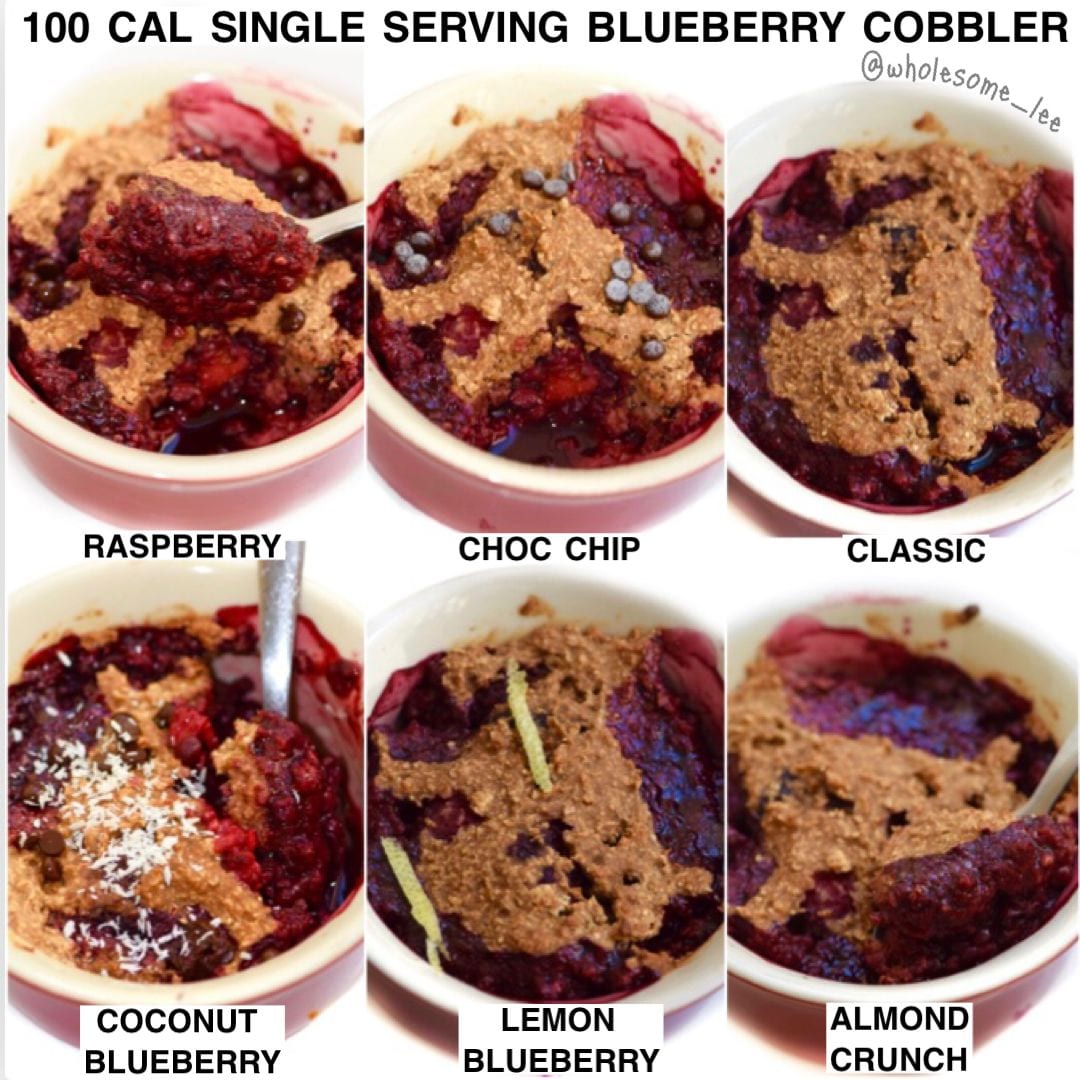 100 Calorie Single Serving Blueberry Cobbler