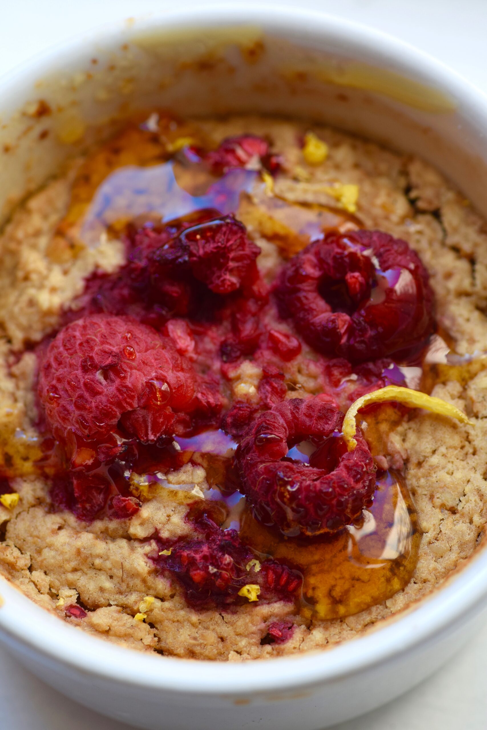 raspberry mug cake with zest