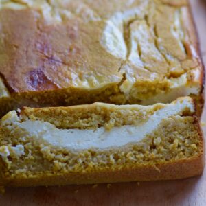 Pumpkin cheesecake oatmeal loaf