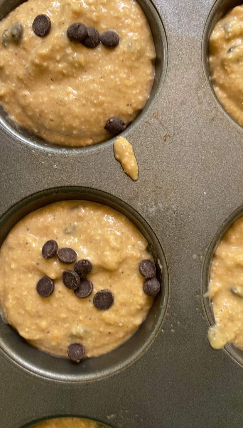 Pumpkin muffins in tin