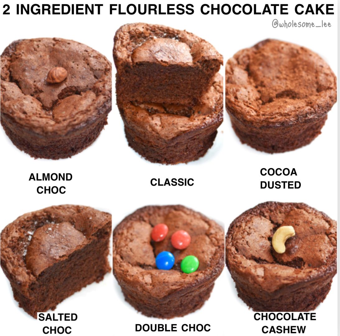 2 Ingredient Flourless Chocolate Cakes